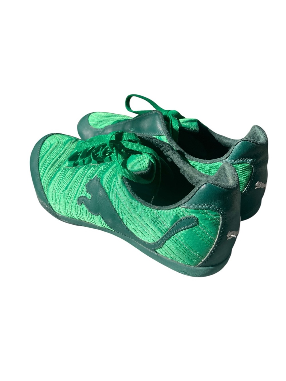 Puma Tekkies Green Low Profile Sneakers Size 8 Leather Soccer Style - Picture 3 of 9